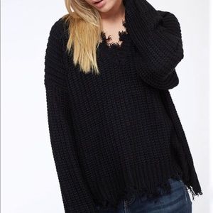Black Distressed Sweater